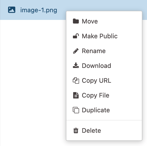 Context menu example