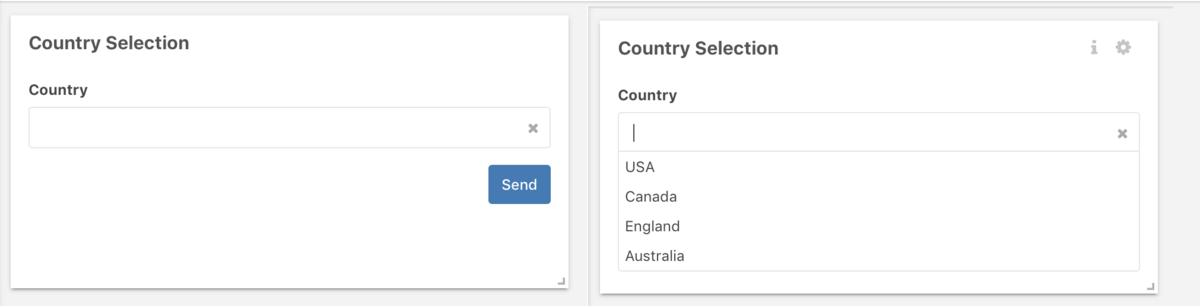 Country selection example