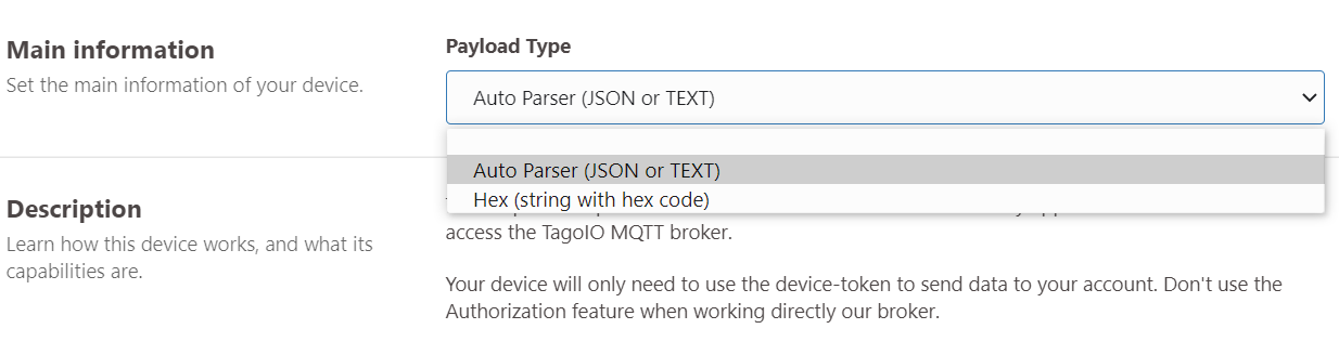 Dropdown parameter