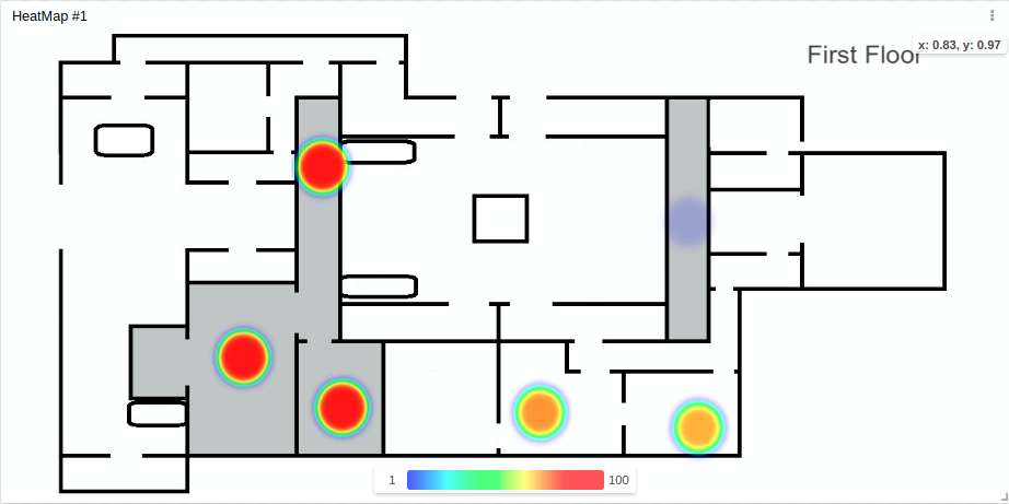 Heat map example on a background image (floor plan)