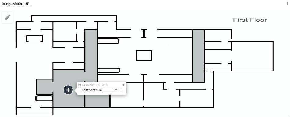 Image marker example showing pins on a floor plan