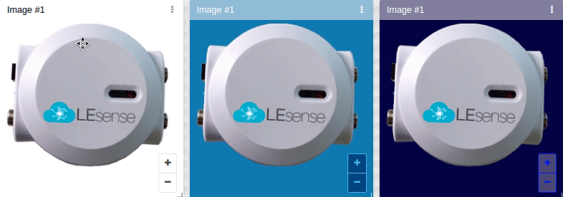 Image widget example showing three image tiles
