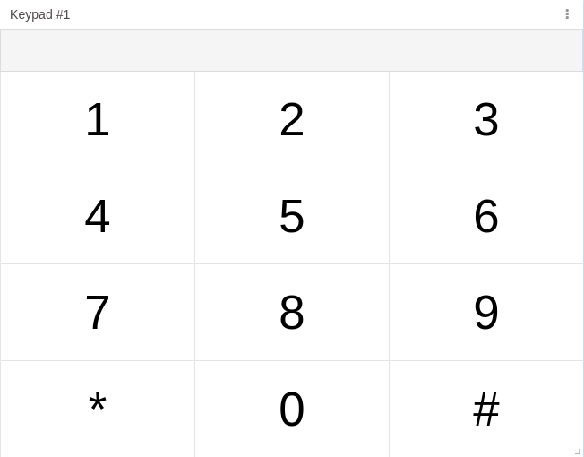 Keypad layout showing numbers 1–9, *, 0, #