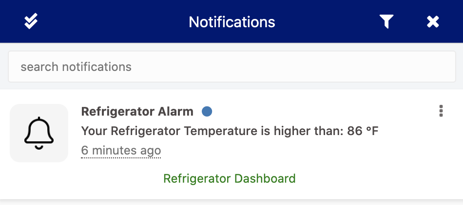 Notifications list example