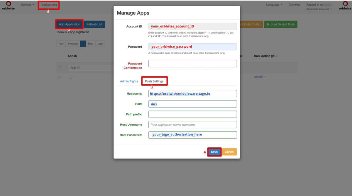 Orbiwise backend configuration